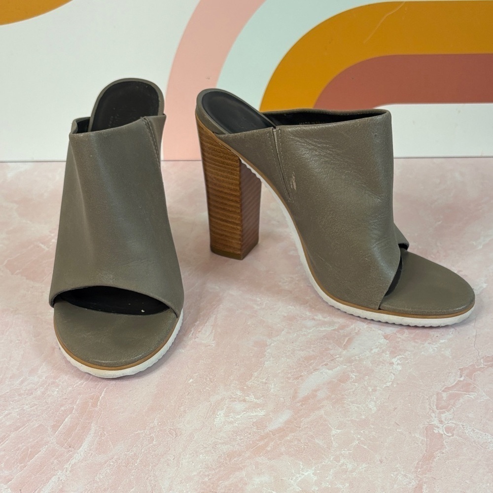 Tibi Taupe Open-Toe Heels